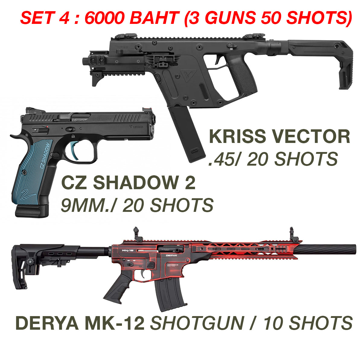 SET 04 (3 Guns 50 Shots)