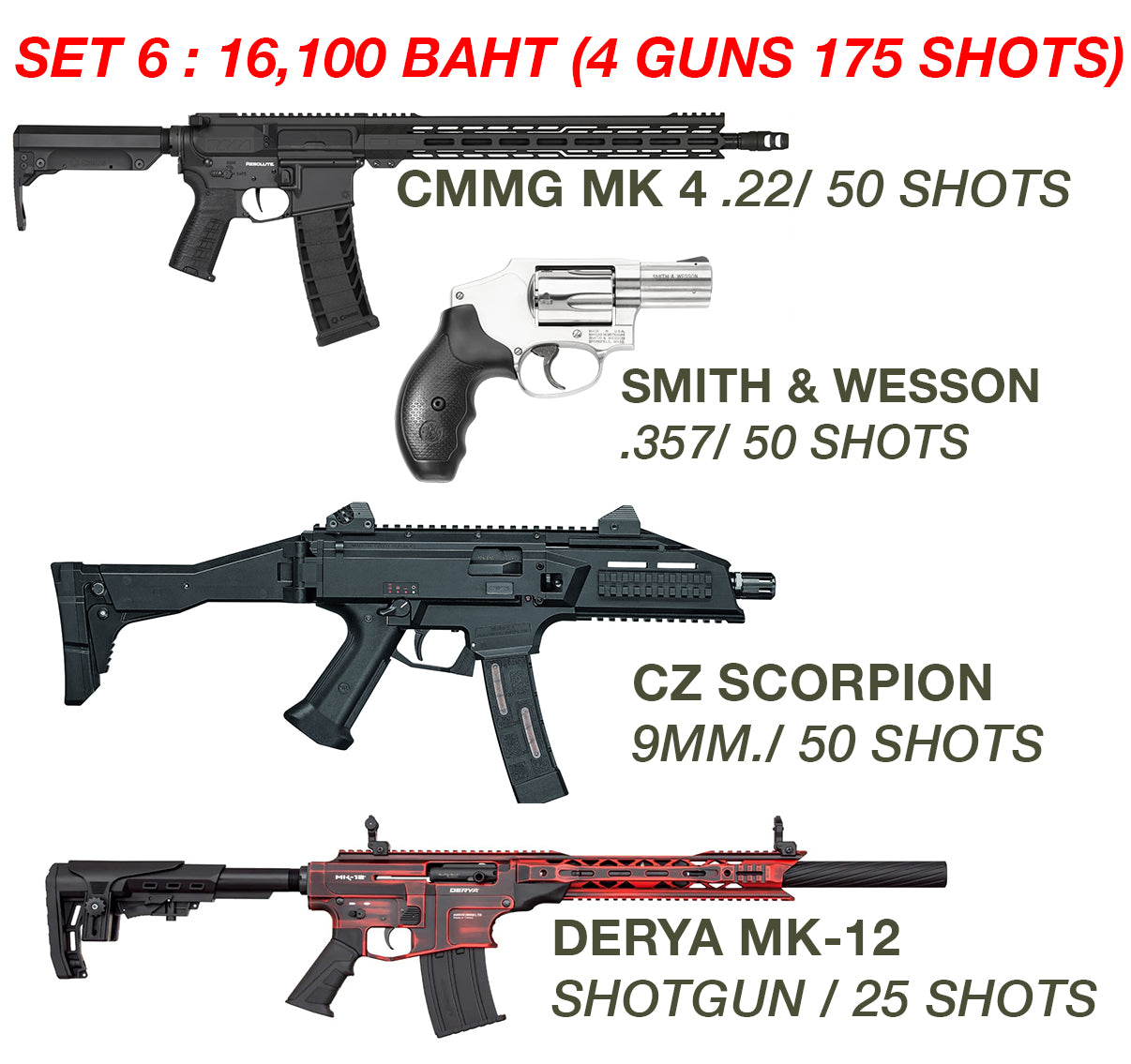 SET 06 (4 Guns 175 Shots)